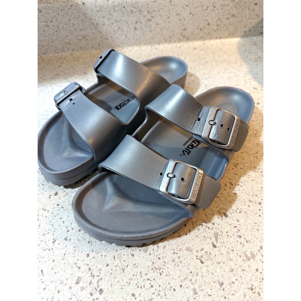 Birkenstock Arizona EVA L9 M7 Silver Slip On Rubber Sandal Outdoor Lightweight